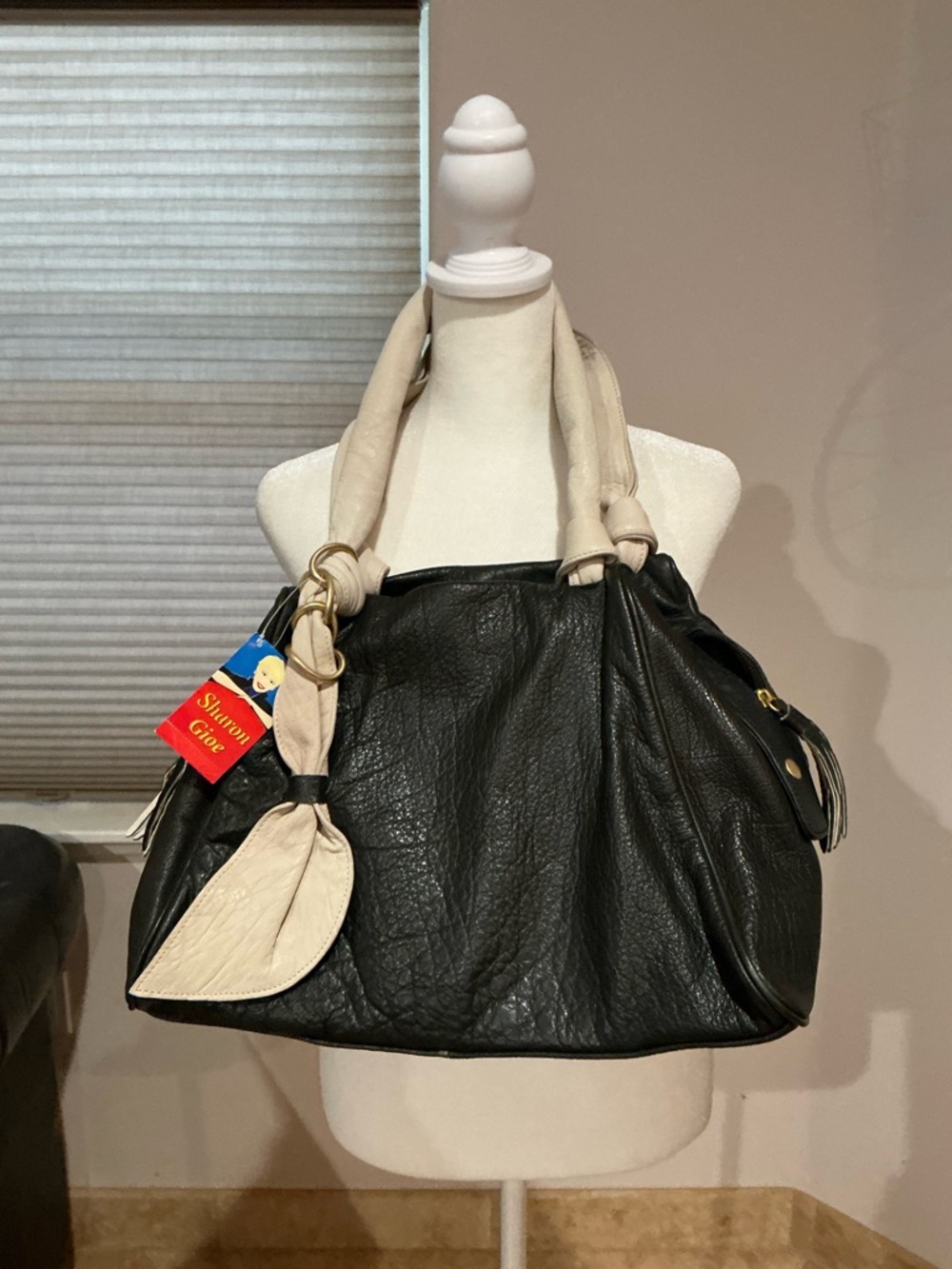 NWT Sharon Gioe Leather Bag/Coin Purse and Mirror